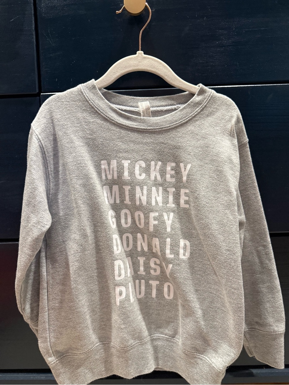 Disney Kids Light Grey Character Name Sweatshirt